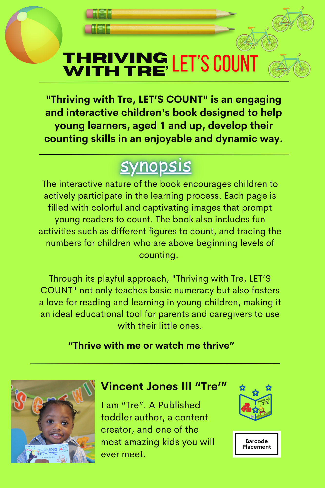Thriving with Tre' : LET'S COUNT -Book